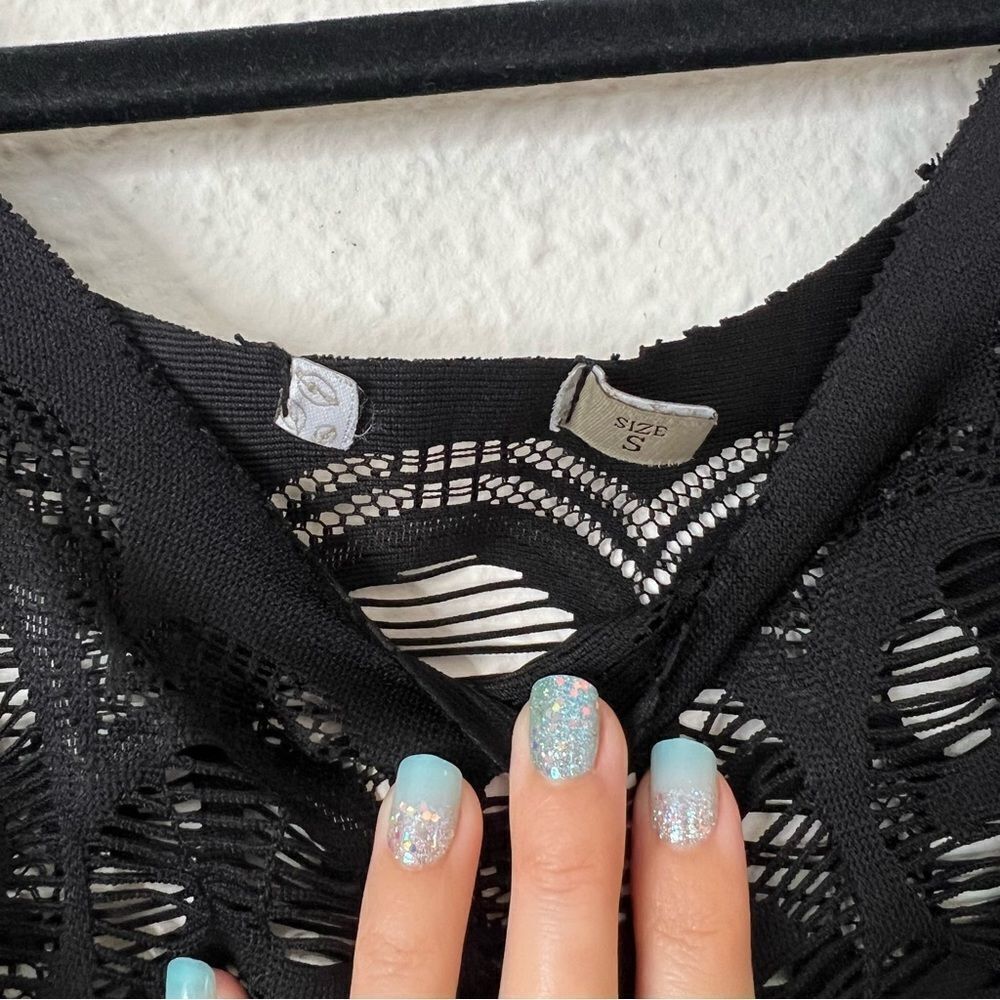 Black Lace Swim Cover Up Poncho