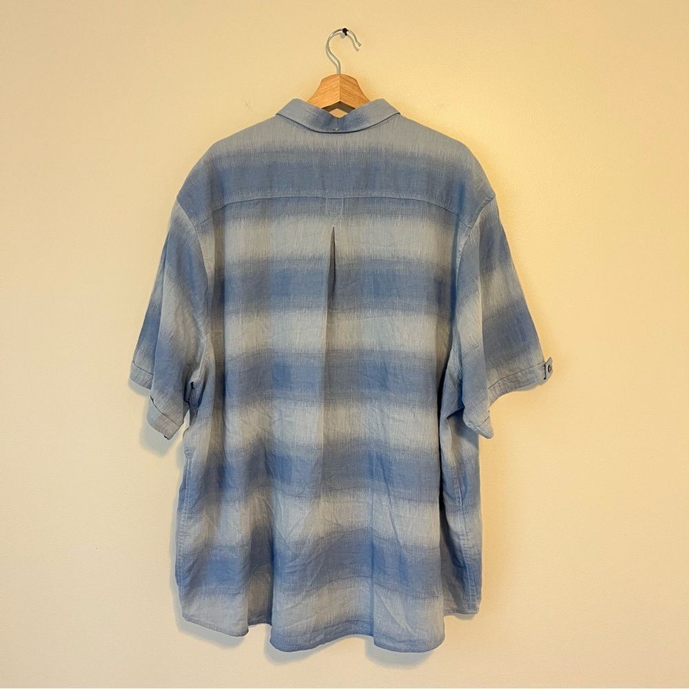 Tommy Bahama Ocean Fade Camp Shirt Button Down Size 2XLB Short Sleeve Blue