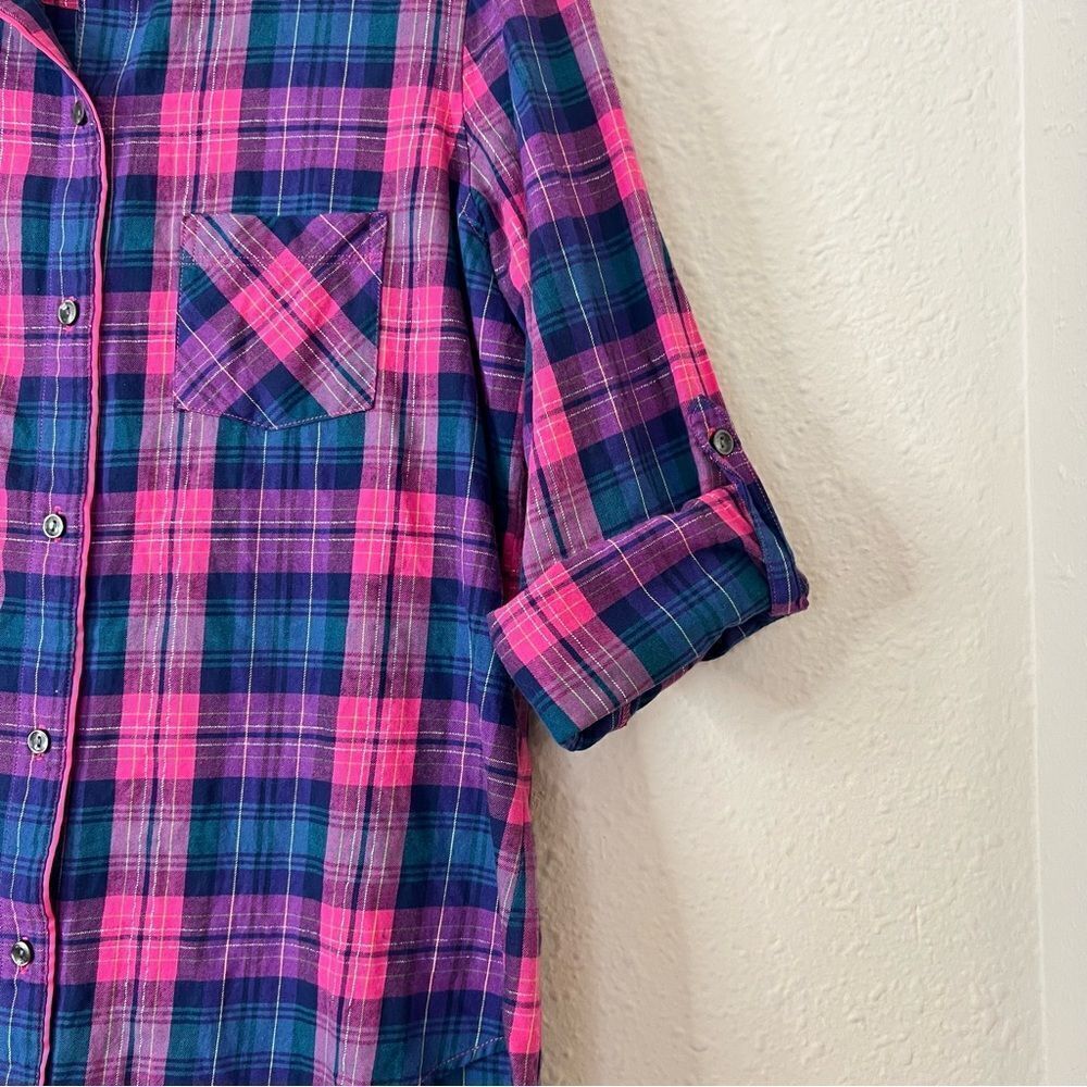 Victoria's Secret Plaid Flannel Pajama Top NEW Size Medium