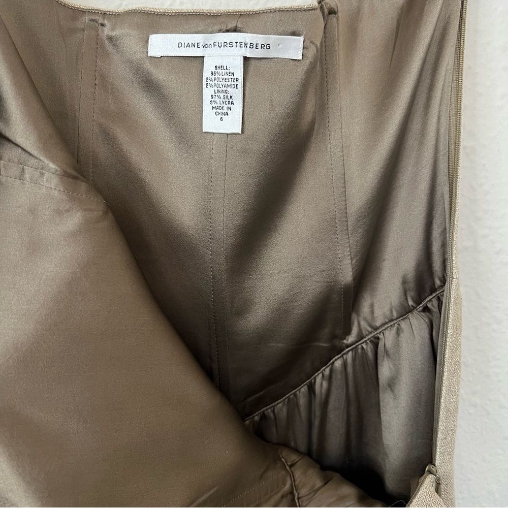 Diane Von Furstenberg Linen Strapless Mini Dress Size 6