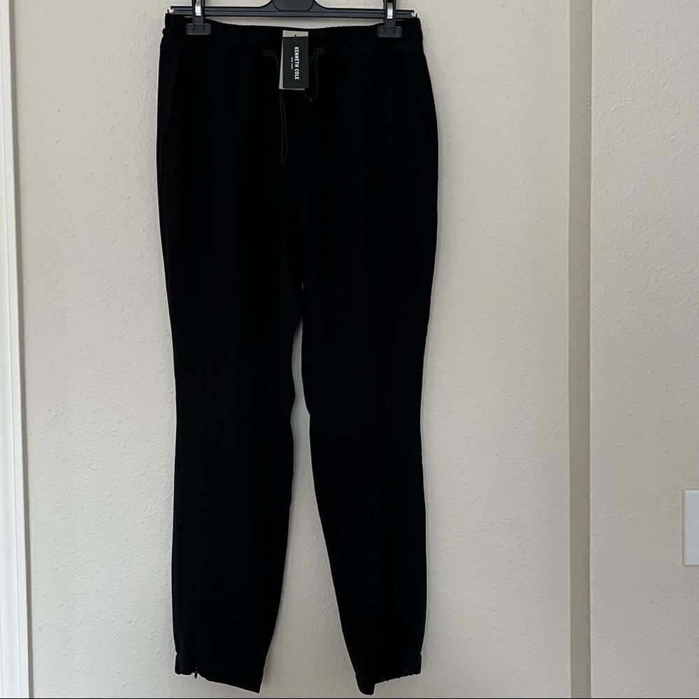 Kenneth Cole Black Ankle Zip Jogger Pants Size M