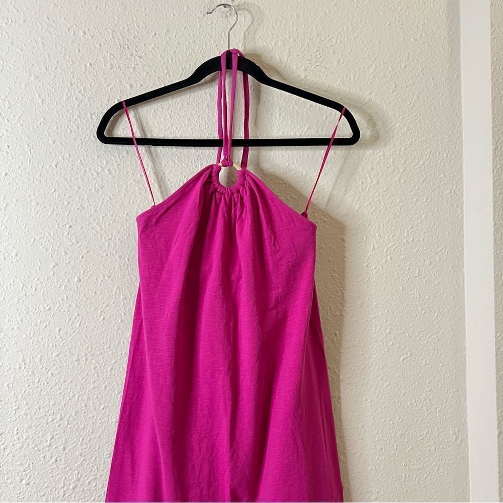 Old Navy Pink Slub-Knit Halter Midi Shift Dress NEW Size Small