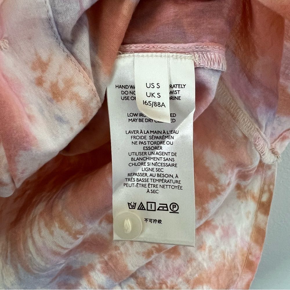 Anthropologie Pilcro Tie Dye Buttondown Shirt Orange Long Sleeve Size Small