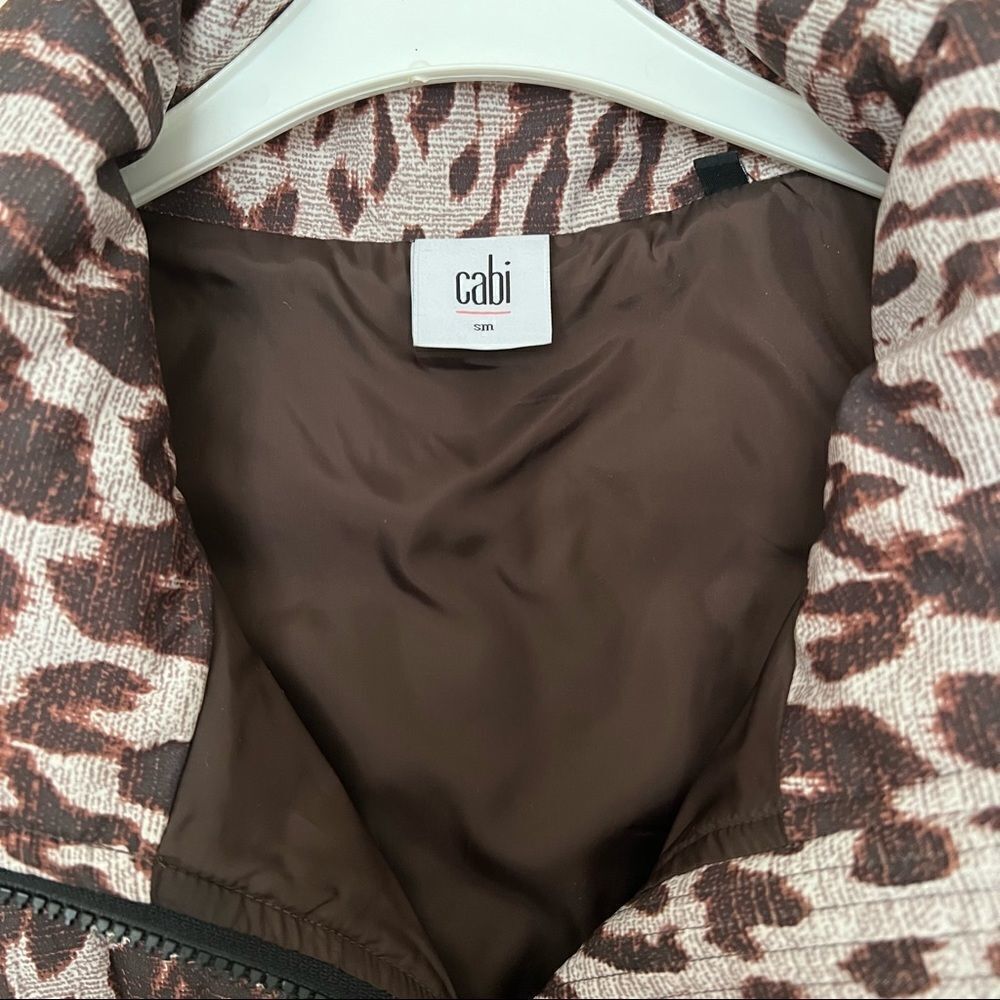CAbi Juliet Leopard Animal Print Puffer Vest Size Small Mobwife