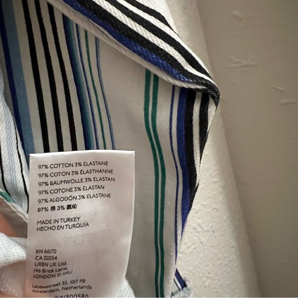 Anthropologie Maeve Striped Button Down Shacket Shirt Jacket NEW Size Medium