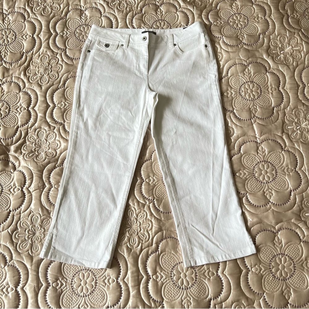 Ann Taylor Slim Fit Cropped Capri Jeans in White NEW Size 8