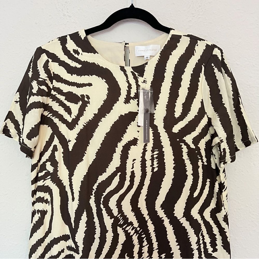 Anthropologie Corey Lynn Calter Zebra Maxi Dress NEW Size Small