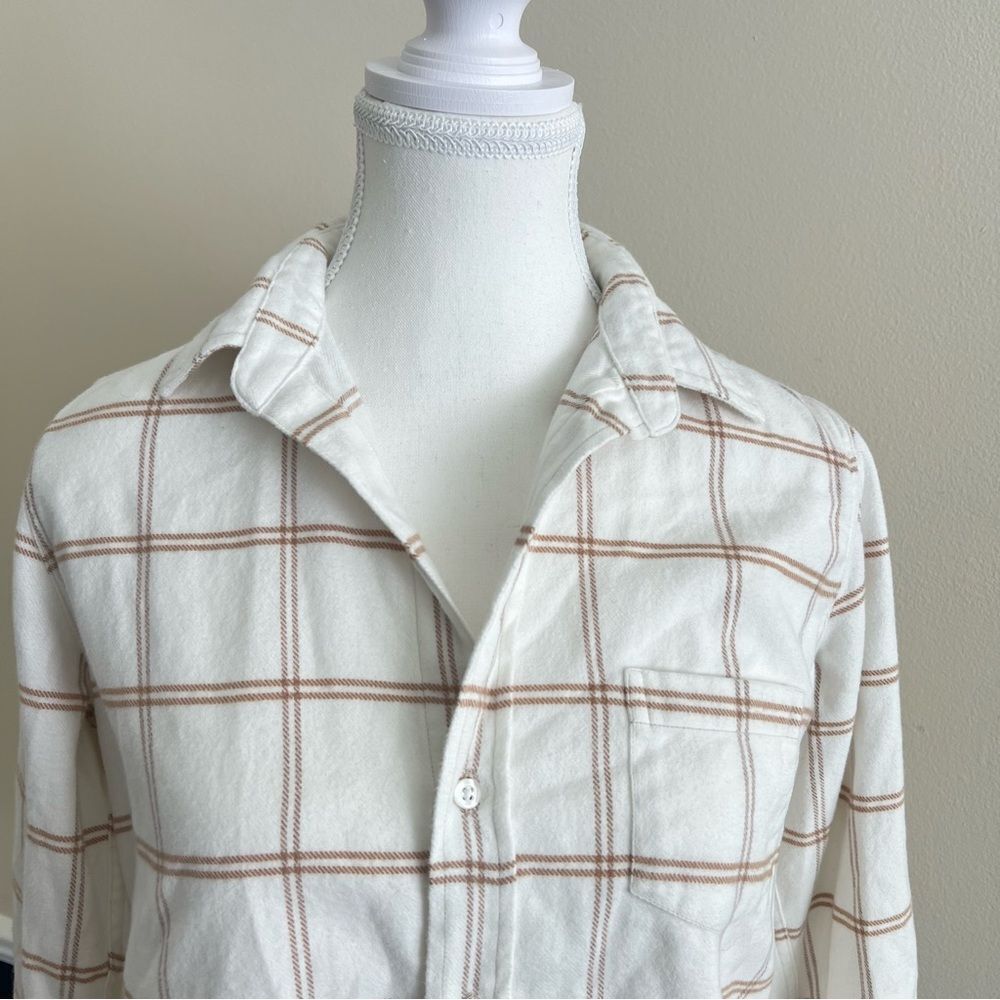 FRANK & EILEEN Barry Windowpane Flannel Button Down Shirt Size XS