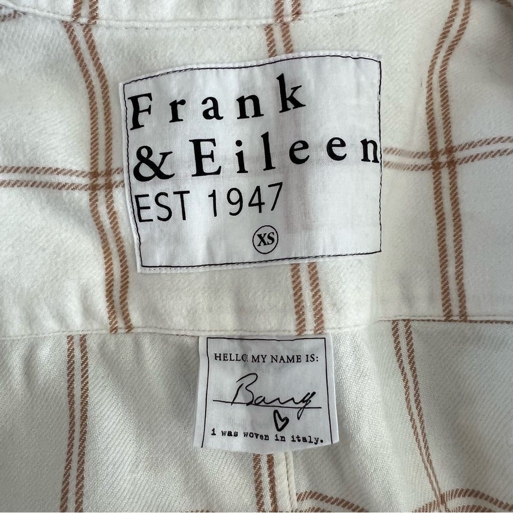 FRANK & EILEEN Barry Windowpane Flannel Button Down Shirt Size XS