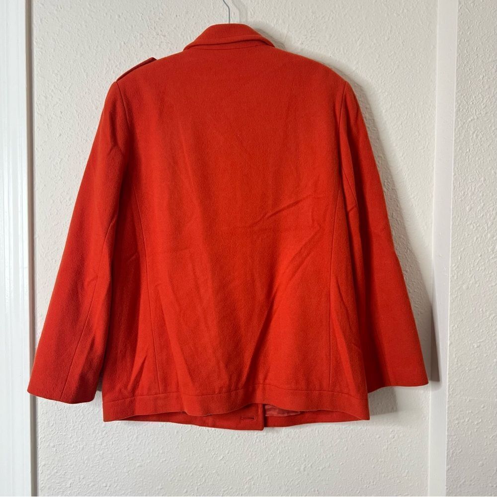 Talbots Wool Blend Pea Coat Jacket in Dark Orange Size 14