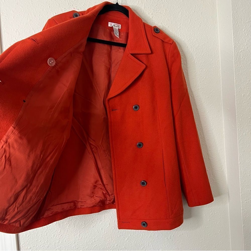 Talbots Wool Blend Pea Coat Jacket in Dark Orange Size 14