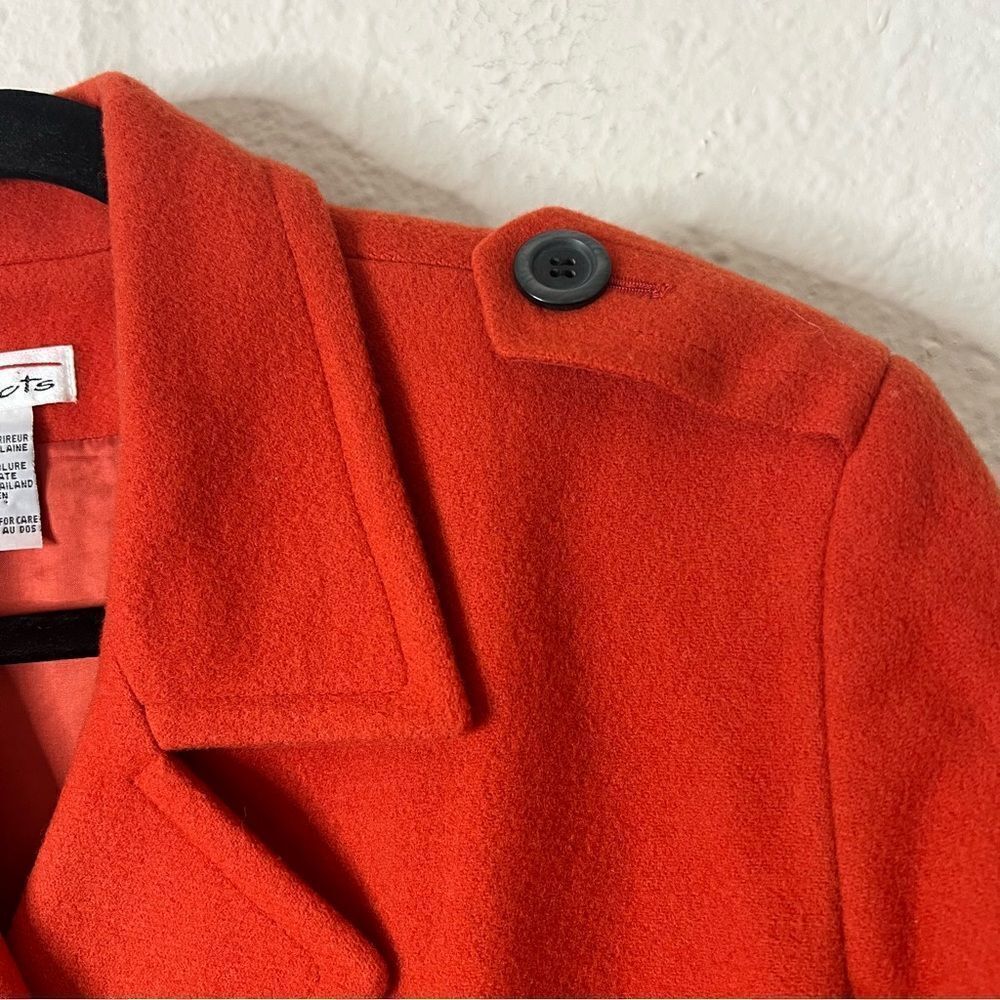 Talbots Wool Blend Pea Coat Jacket in Dark Orange Size 14