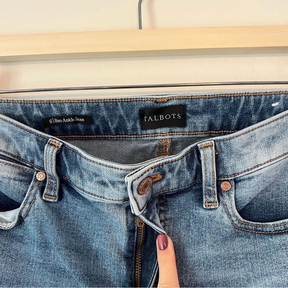 Talbots Slim Ankle Jeans Size 6 Medium Wash