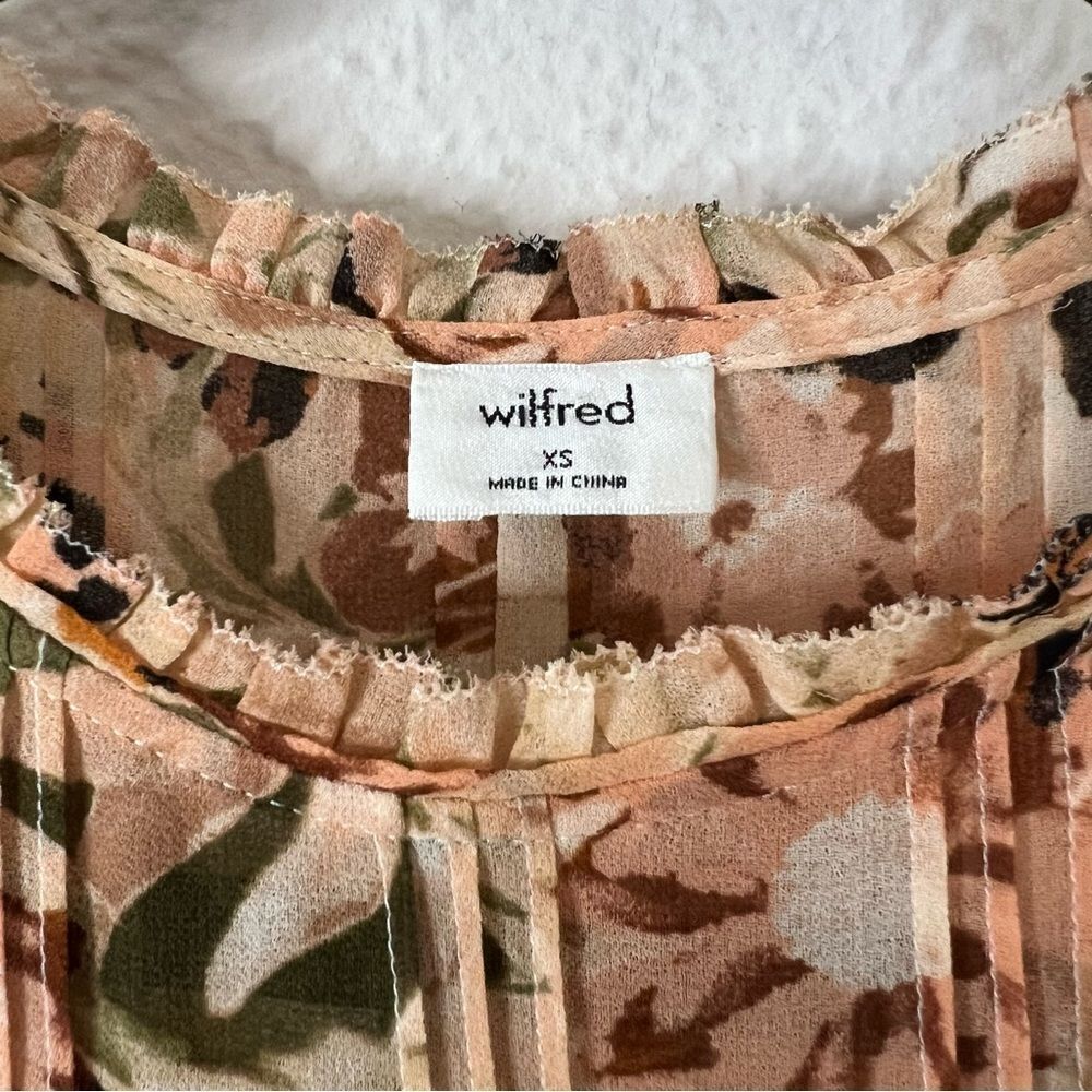 Aritzia Wilfred Lourdes Floral Long Sleeve Blouse Size XS