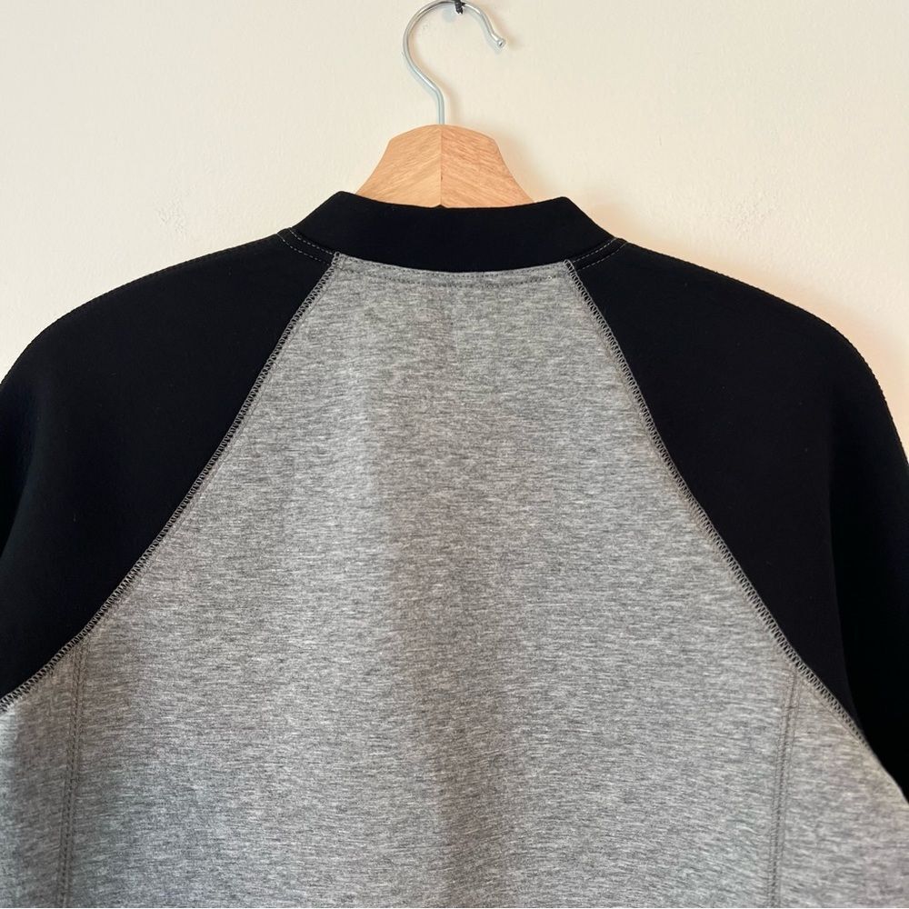 J. Crew Surf Varsity Neoprene Jacket Black Gray Size 6 Full Zip Sport
