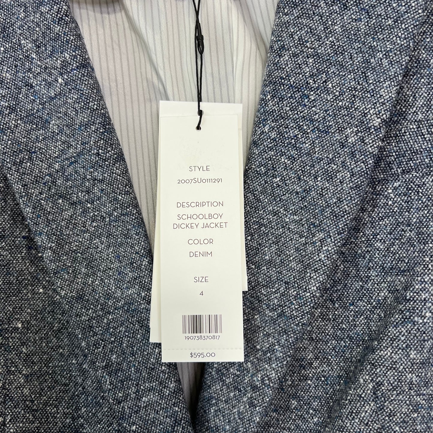 Veronica Beard Schoolboy Dickey Jacket Blazer Denim Blue NEW Wool Size 4 Classic