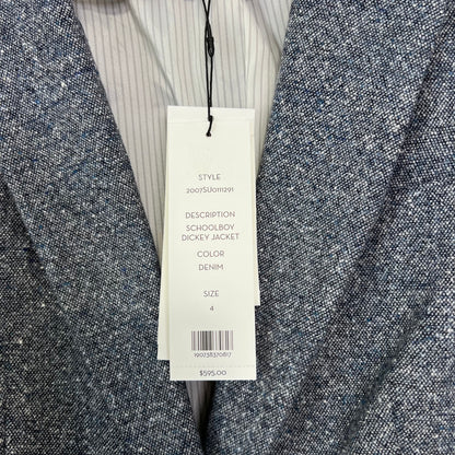 Veronica Beard Schoolboy Dickey Jacket Blazer Denim Blue NEW Wool Size 4 Classic