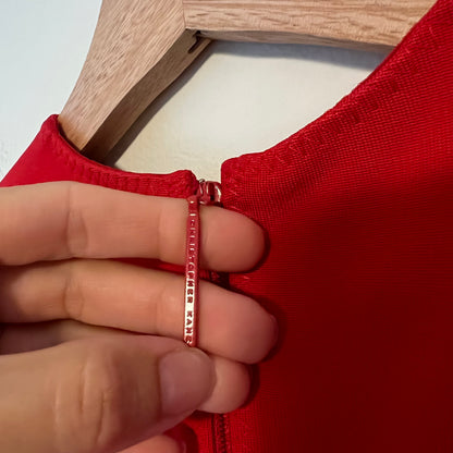 Christopher Kane Red Cutout Bandage Bodycon Midi Dress US 6 ( UK 10 / EU 38)