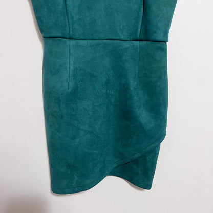 Revolve Superdown Carrie Faux Suede Mini Dress Green NEW Size Small