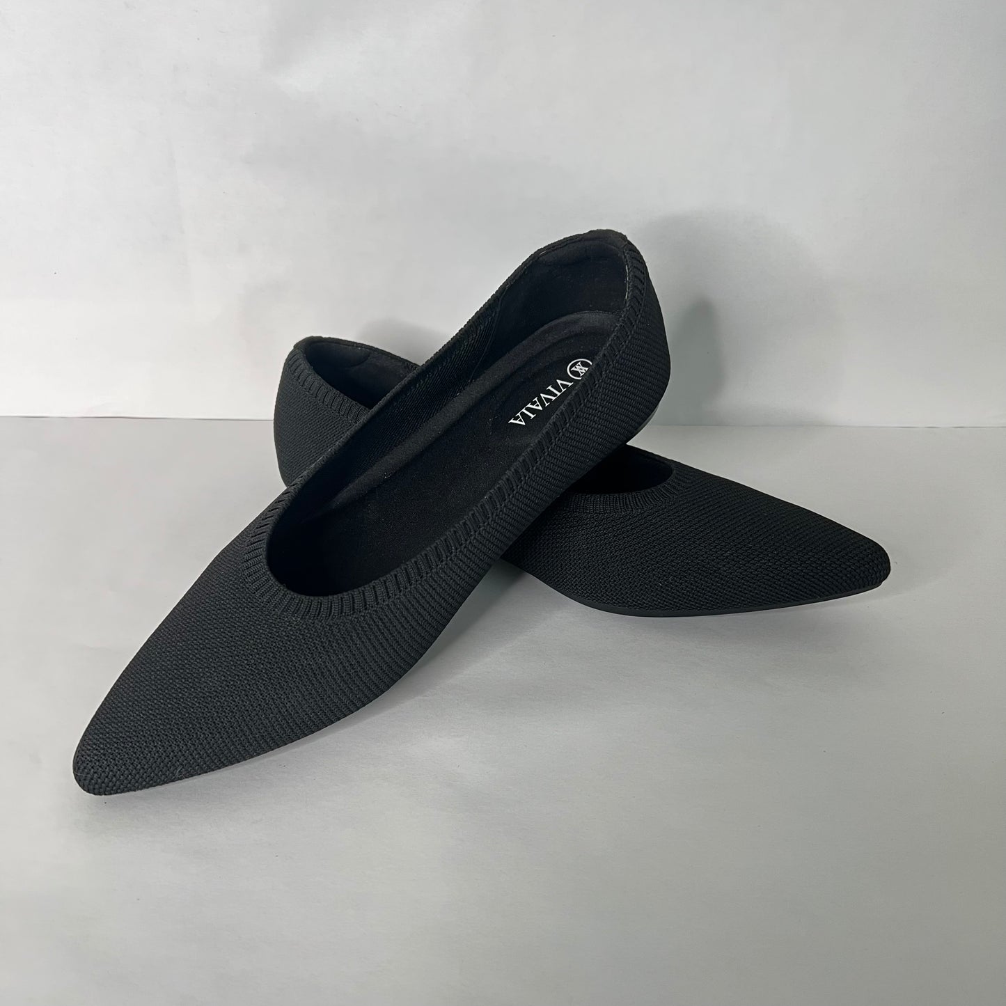 Vivaia Women's Pointed Toe Ballet Flats Aria 5 Black Shoes Size 40.5 US 9.5