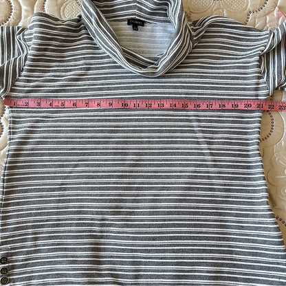 Talbots Womens Cowl Neck Striped Pullover Sweater Size Large