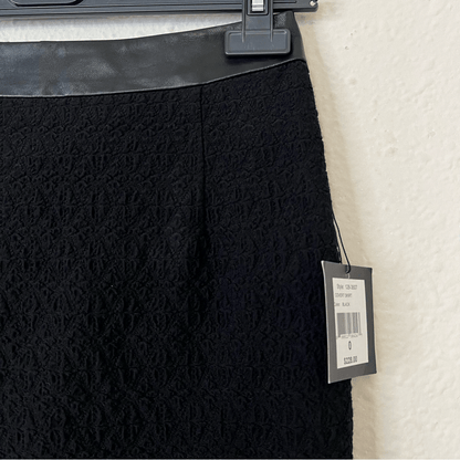 Nanette Lepore Textured Black Pencil Mini Skirt NEW Size 0