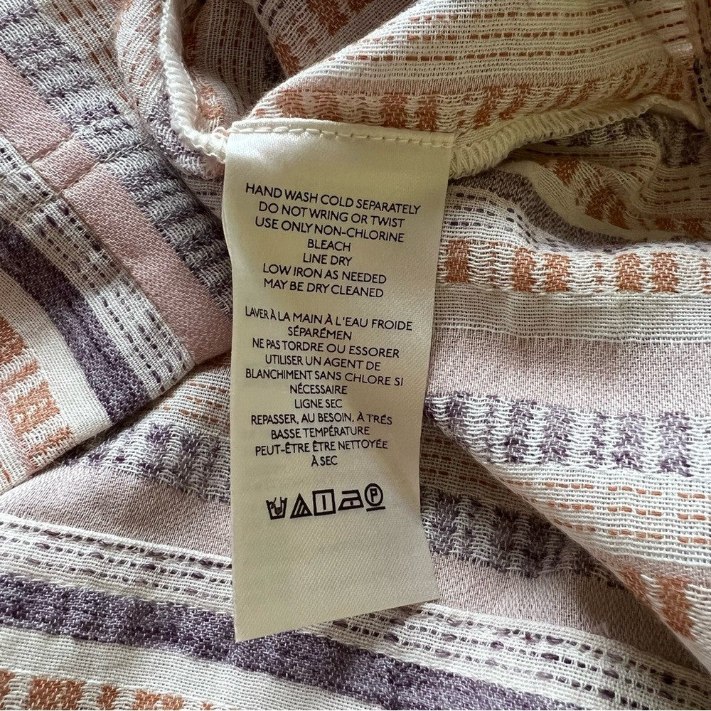 Anthropologie Cropped Stripes Utility Pullover Top NEW Size Small