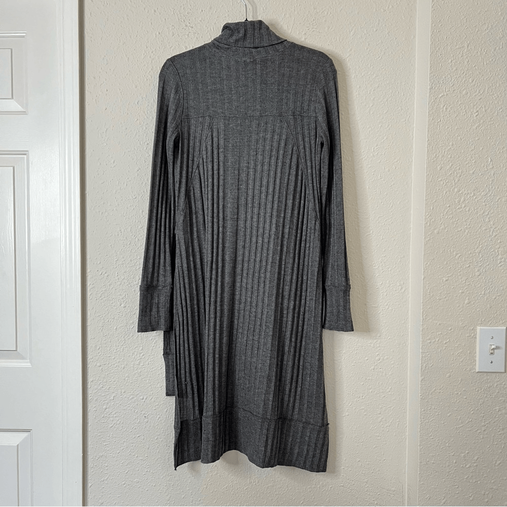 Free People We The Free Ribbed Turtleneck Tunic in Gray Size Small