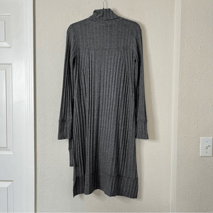 Free People We The Free Ribbed Turtleneck Tunic in Gray Size Small