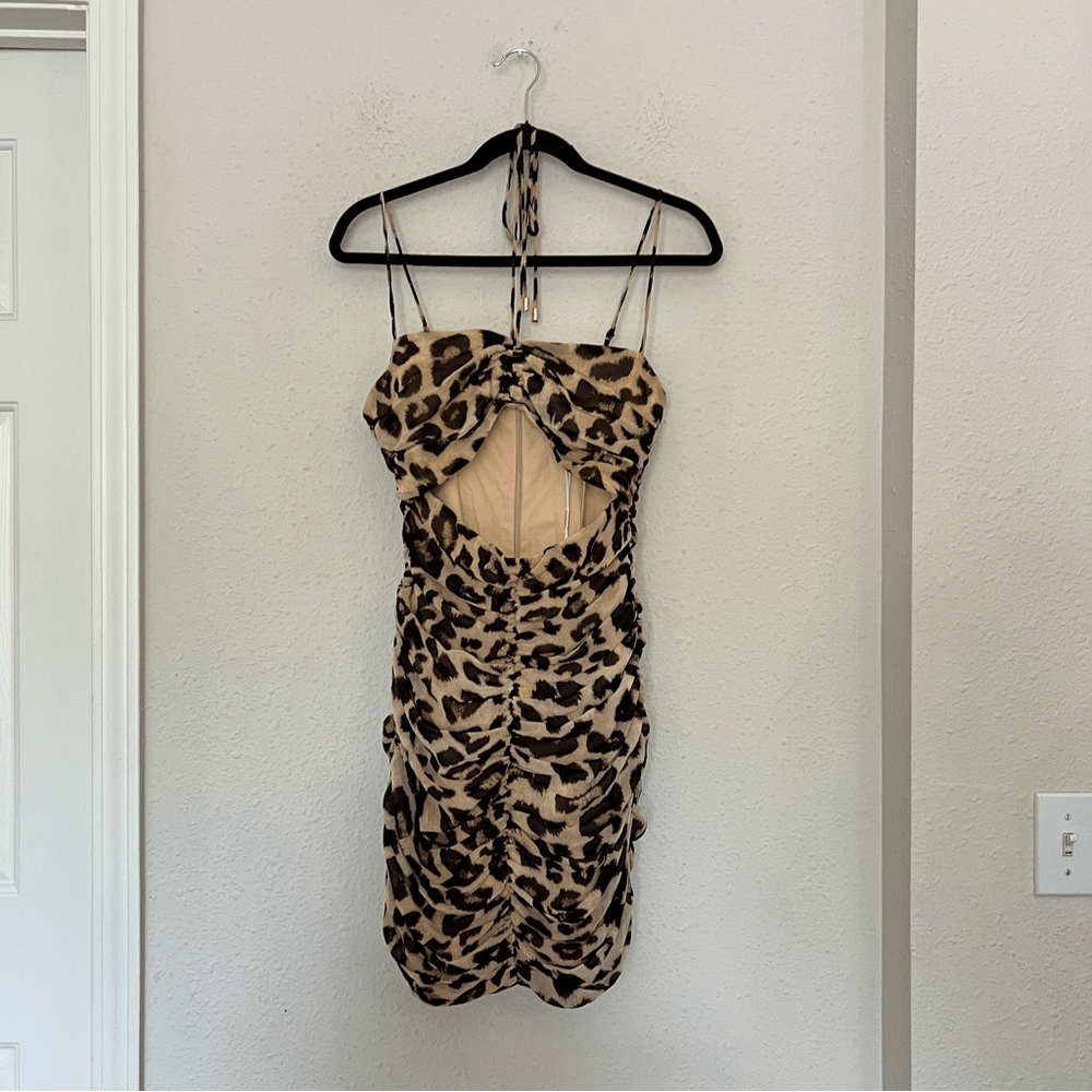 Runaway The Label Acadia Leopard Mini Dress NEW Size Small