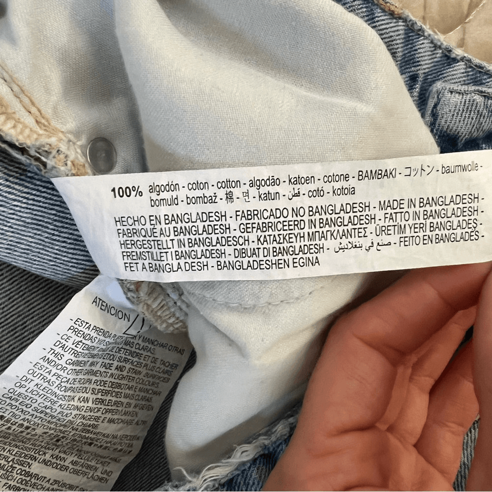 ZARA High Rise Distressed Straight Cropped Jeans Size 8 Light Wash