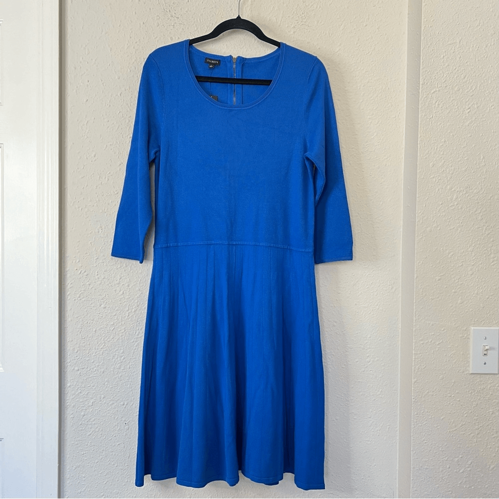 Talbots A-line Knit Dress in Blue NEW Size Large