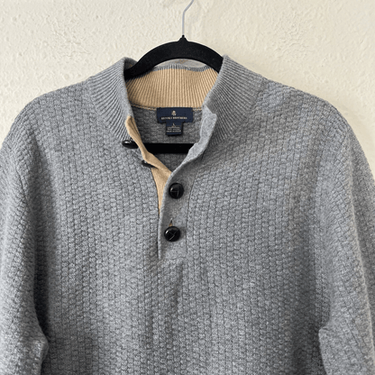 Brooks Brothers Gray Lambswool  Shawl Collar Sweater Men’s Size Large