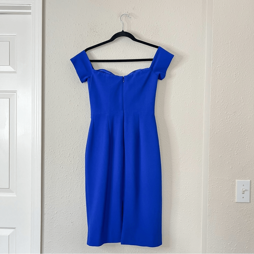 Dress the Population Bailey Dress in Electric Blue Size Small Off the Shoulder