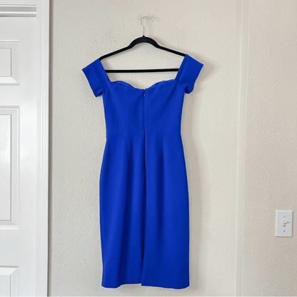 Dress the Population Bailey Dress in Electric Blue Size Small Off the Shoulder