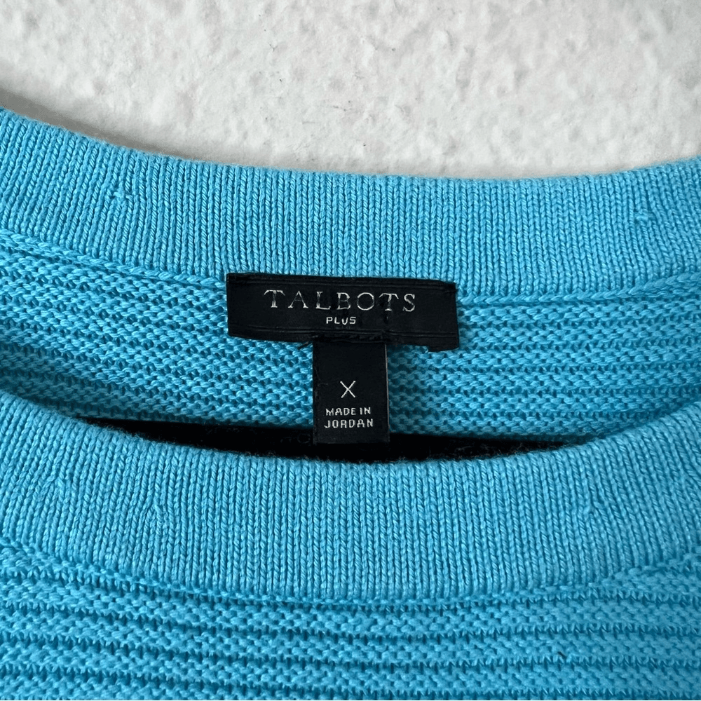 Talbots Boat Neck Sweater in Blue Size X Cotton Blend