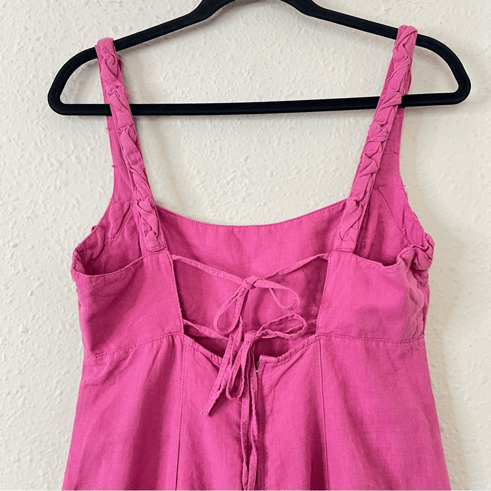 Zara Pink Linen Blend Mini Dress NEW Size Medium