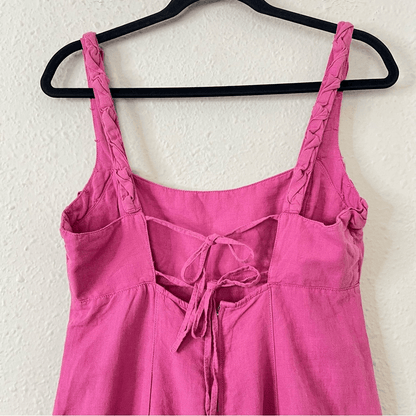 Zara Pink Linen Blend Mini Dress NEW Size Medium