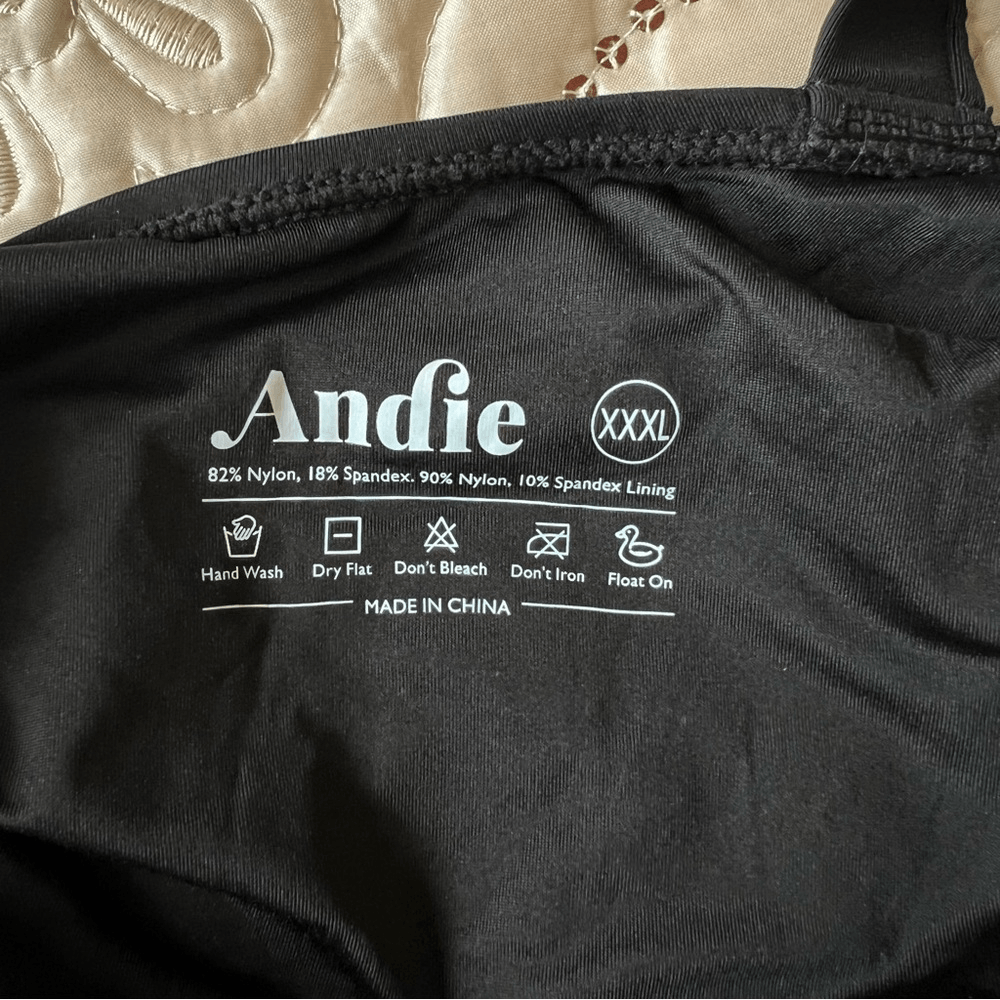 Andie Montauk Black Low Back One Piece Swimsuit NEW Size XXXL High Neck