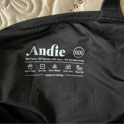 Andie Montauk Black Low Back One Piece Swimsuit NEW Size XXXL High Neck