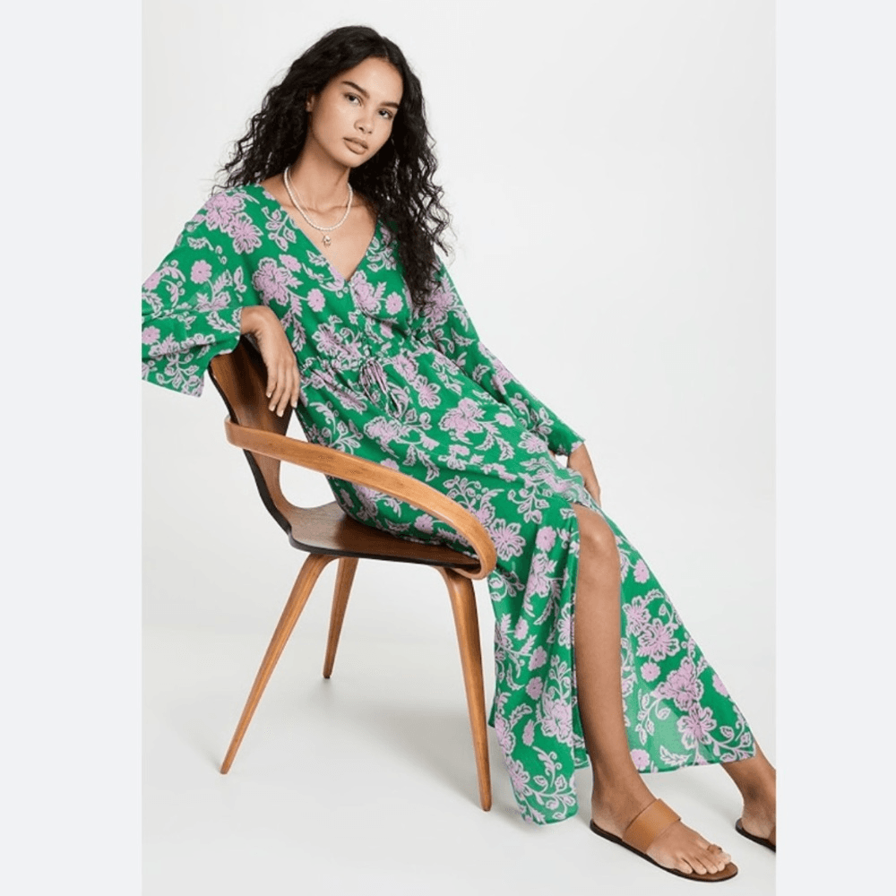 Xirena Mykah Floral Maxi Dress Coverup NEW Size Small Orange Purple