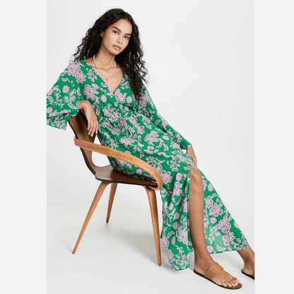 Xirena Mykah Floral Maxi Dress Coverup NEW Size Small Orange Purple