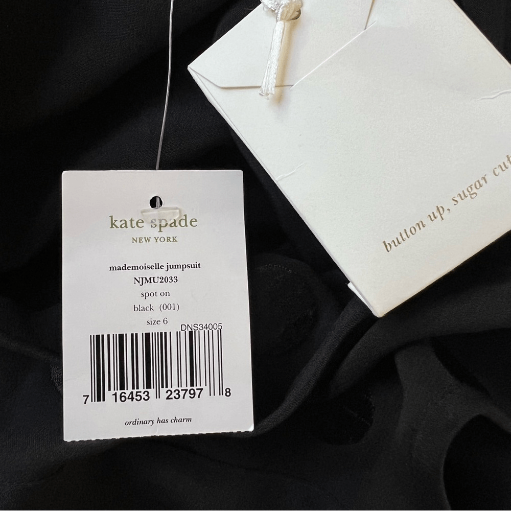 Kate Spade Mademoiselle Sleeveless Black Peplum Jumpsuit NEW Size 6