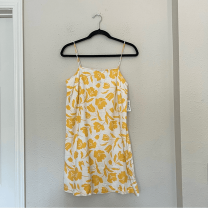 Old Navy Floral Linen Sleeveless Square-Neck Mini Dress NEW Size Small