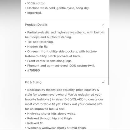 Old Navy High-Waisted Twill Workwear Shorts NEW Plus Size 3X