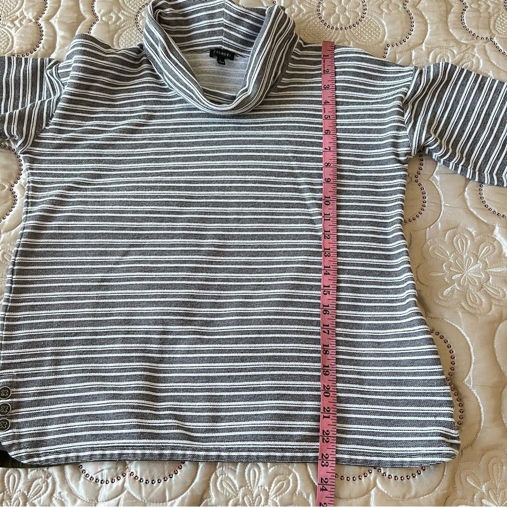 Talbots Womens Cowl Neck Striped Pullover Sweater Size Large
