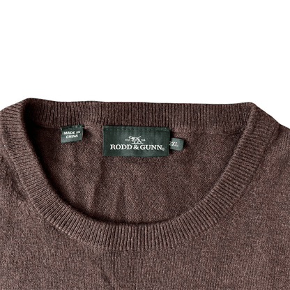 Rodd & Gunn Men's  Wool & Cashmere Crewneck Sweater in Chocolate Brown Size 2XL