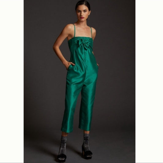Anthropologie Hutch Satin Bow-Tie Jumpsuit NEW Size Small