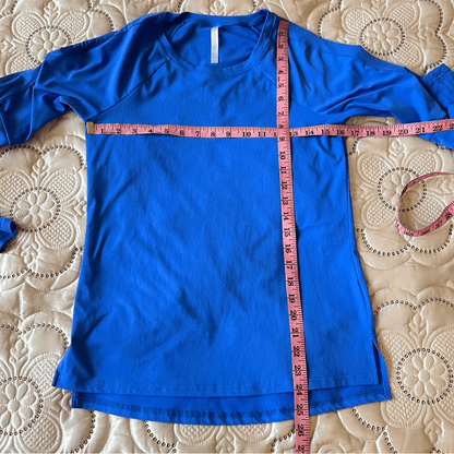 Fabletics Periwinkle Blue Cashel Adjustable Long Sleeve Cinched Top Size XS