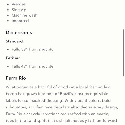 Farm x Anthropologie Halter Maxi Dress Farm Rio NEW Size XL